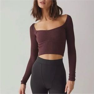 NWOT Free People Meg Seamless Long sleeve Top